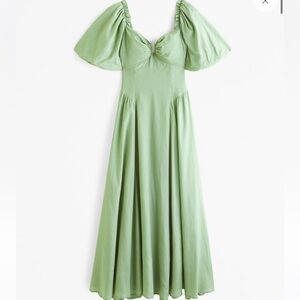 Abercrombie Hardware Drama Puff Sleeve Maxi Dress